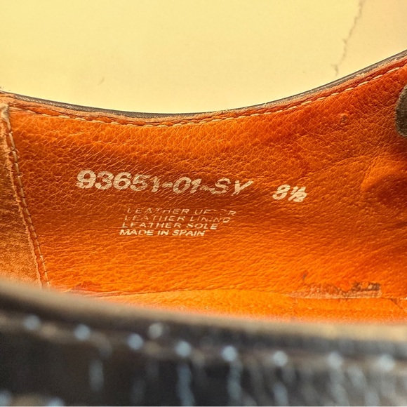 Brass Boot Men's Black Leather Monk Strap Dress Shoes Size 8.5 Handmade In Spain - Picture 6 of 8